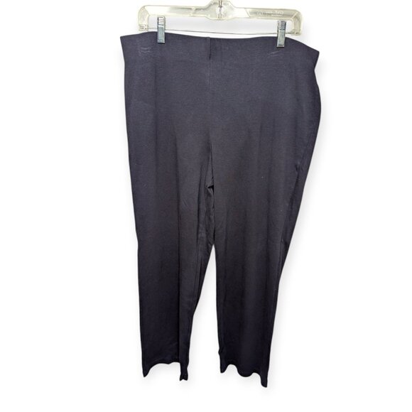 Land's End Navy Blue Knit Casual Straight Leg Elastic Waist Pants Size 18 - Picture 1 of 13